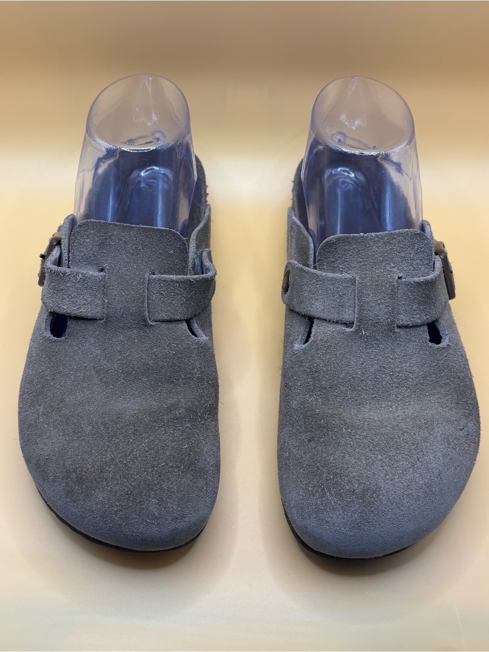 Betula by Birkenstock Boston Clogs Suede Beige Mules Women 6 EU 36 Soft Comfort - Picture 4 of 12